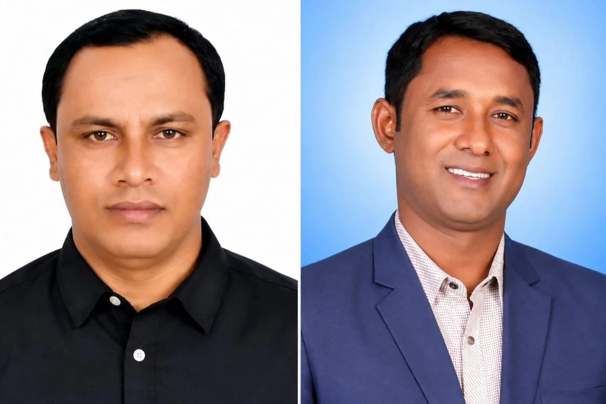 বামে সভাপতি মো. আতাহারুল ইসলাম আতা এবং ডানে সাধারণ সম্পাদক মো. শওকত হোসেন